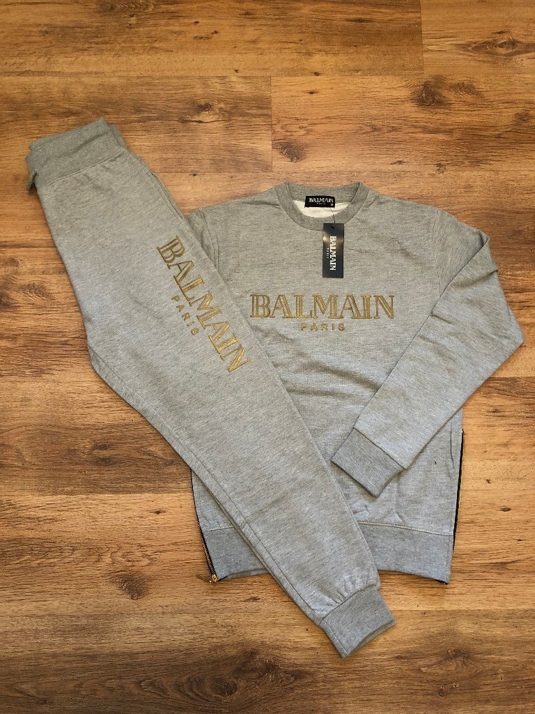 balmain tracksuit grey
